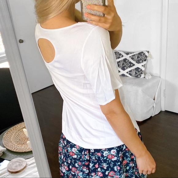 π STREET ONE WHITE LOOSE SILKY SUMMER TOP! - Picture 4 of 9